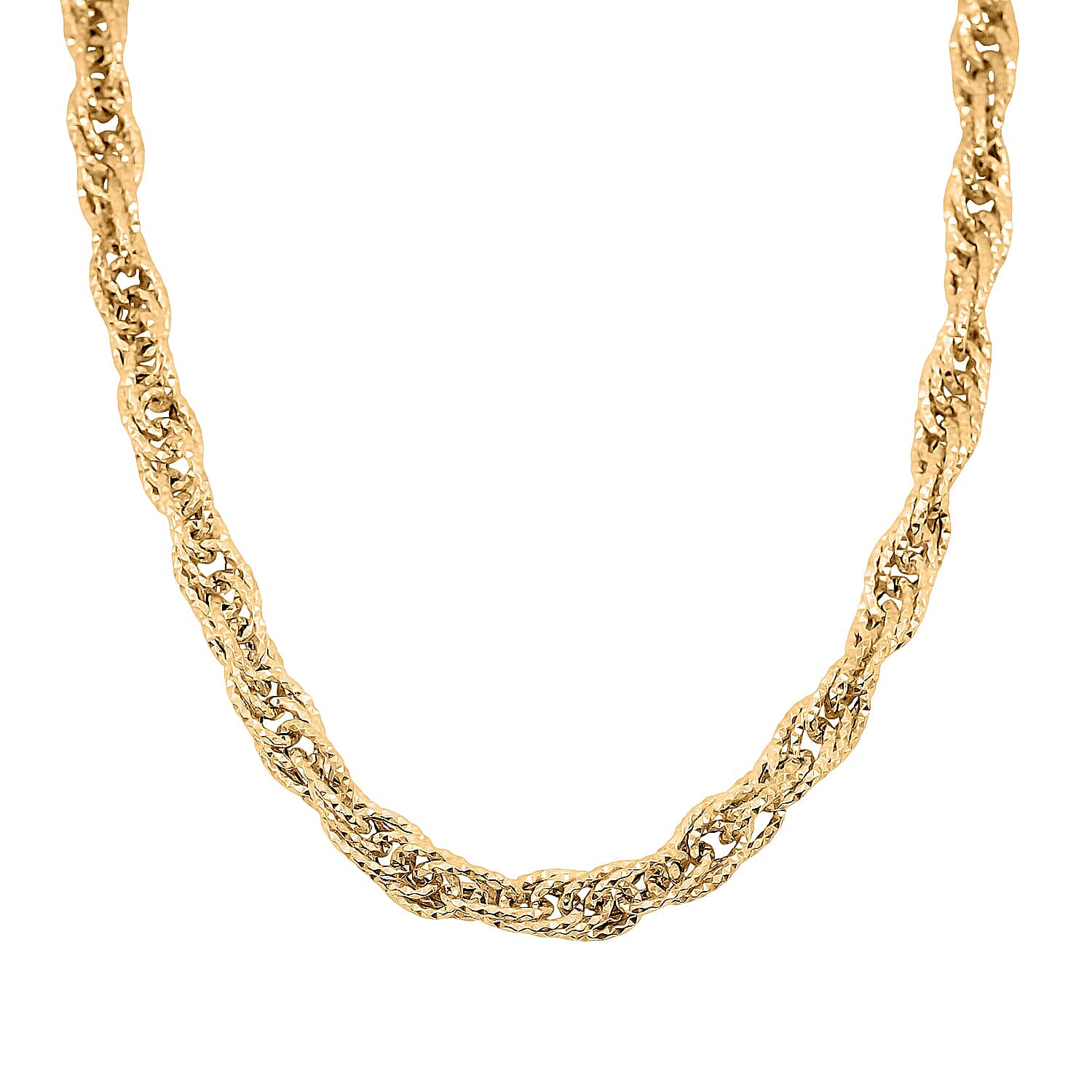 Italian 10K Yellow Gold Torchon Godronata Necklace 18-20 Inches 7.6 Grams