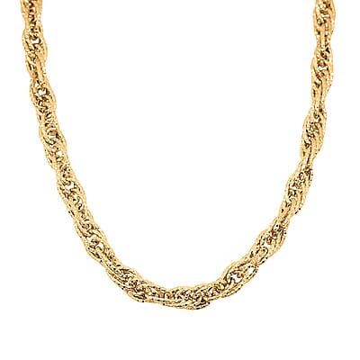 Italian 10K Yellow Gold Torchon Godronata Necklace 18-20 Inches 7.6 Grams