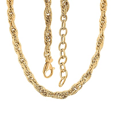 Italian 10K Yellow Gold Torchon Godronata Necklace 18-20 Inches 7.6 Grams