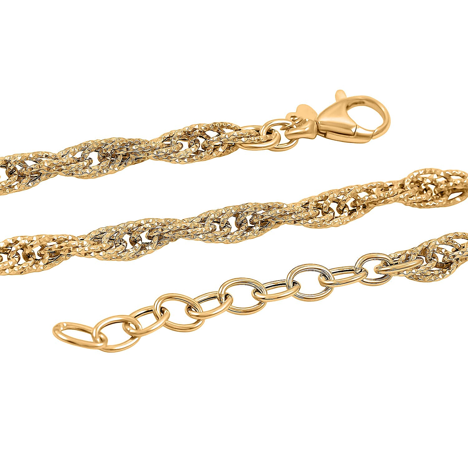 Italian 10K Yellow Gold Torchon Godronata Necklace 18-20 Inches 7.6 Grams