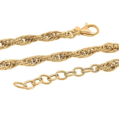 Italian 10K Yellow Gold Torchon Godronata Necklace 18-20 Inches 7.6 Grams