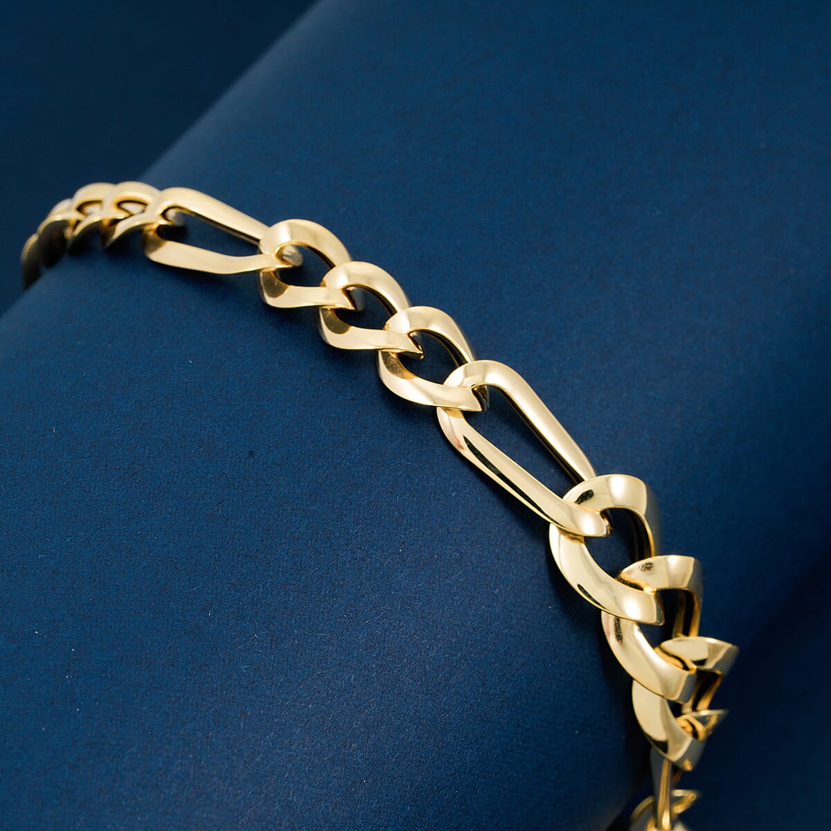Italian Ponte Vecchio Grumetta Chain Bracelet in 10K Yellow Gold (7.50 In) 3.1 Grams image number 1