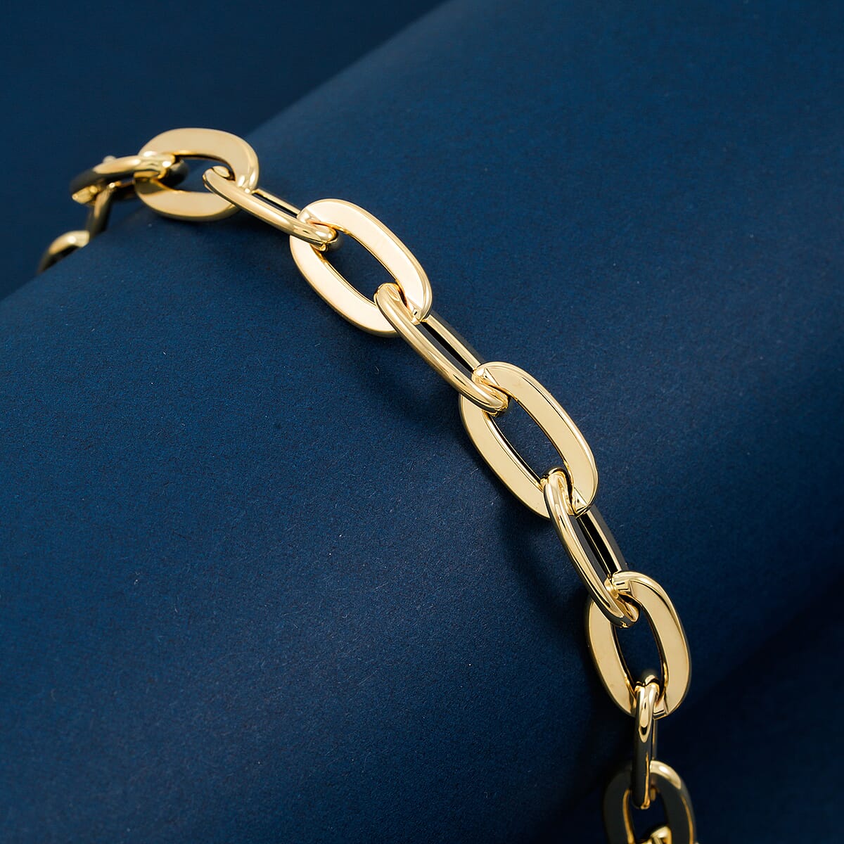 Italian Specchio Oval Rolo Chain Bracelet in 10K Yellow Gold (7.50 In) 4.8 Grams image number 1