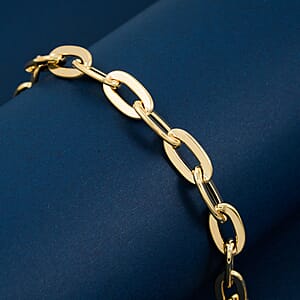 Italian Specchio Oval Rolo Chain Bracelet in 10K Yellow Gold (7.50 In) 4.8 Grams