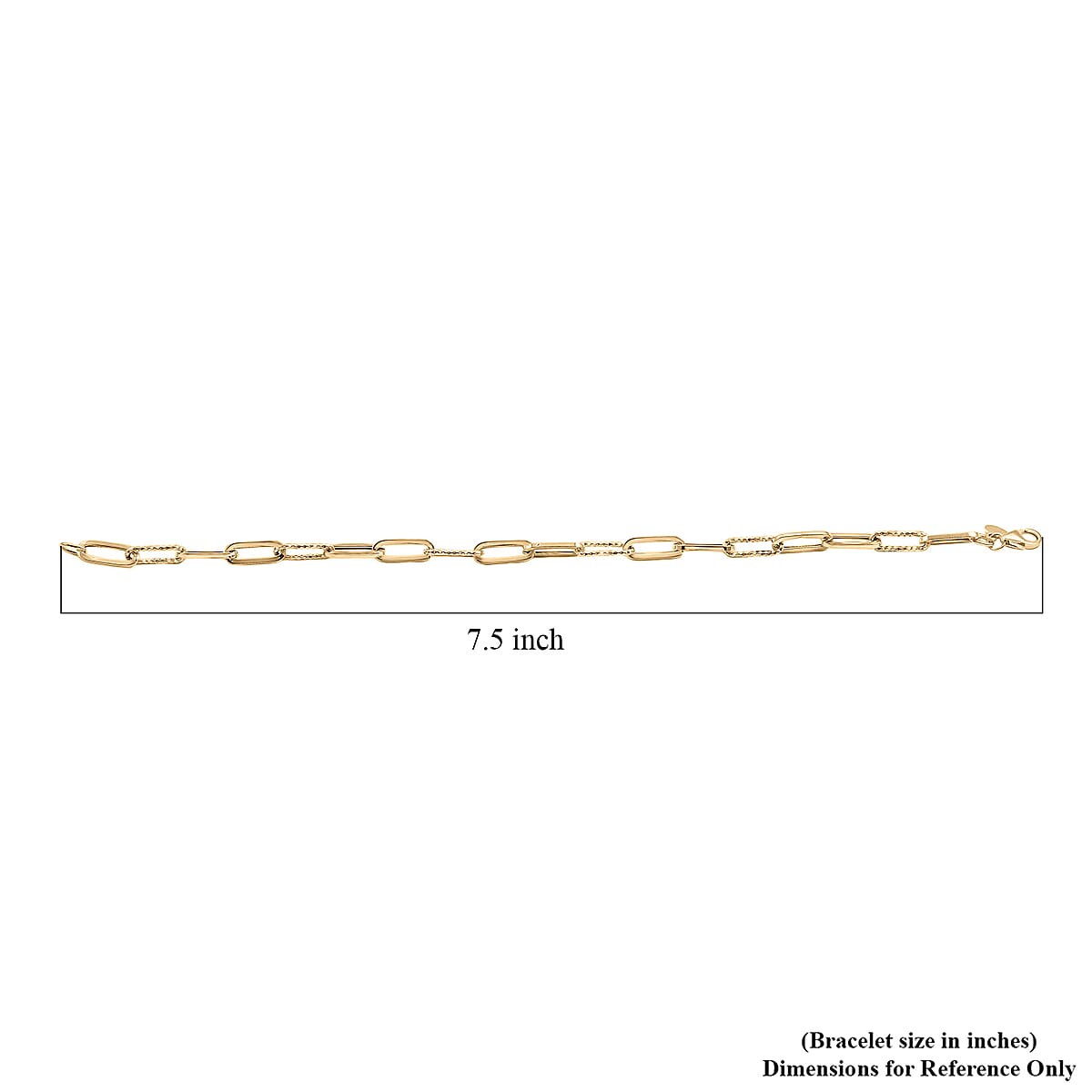 Italian Dual Glow Paperclip Chain Bracelet in 10K Yellow Gold (7.50 In) 1.8 Grams image number 4