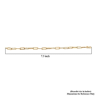 Italian Dual Glow Paperclip Chain Bracelet in 10K Yellow Gold (7.50 In) 1.8 Grams