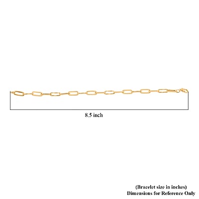 Italian Dual Glow Paperclip Chain Bracelet in 10K Yellow Gold (7.50 In) 1.8 Grams
