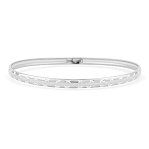 Diamond-cut Bangle Bracelet in Sterling Silver (8.0 In) 3.60 Grams