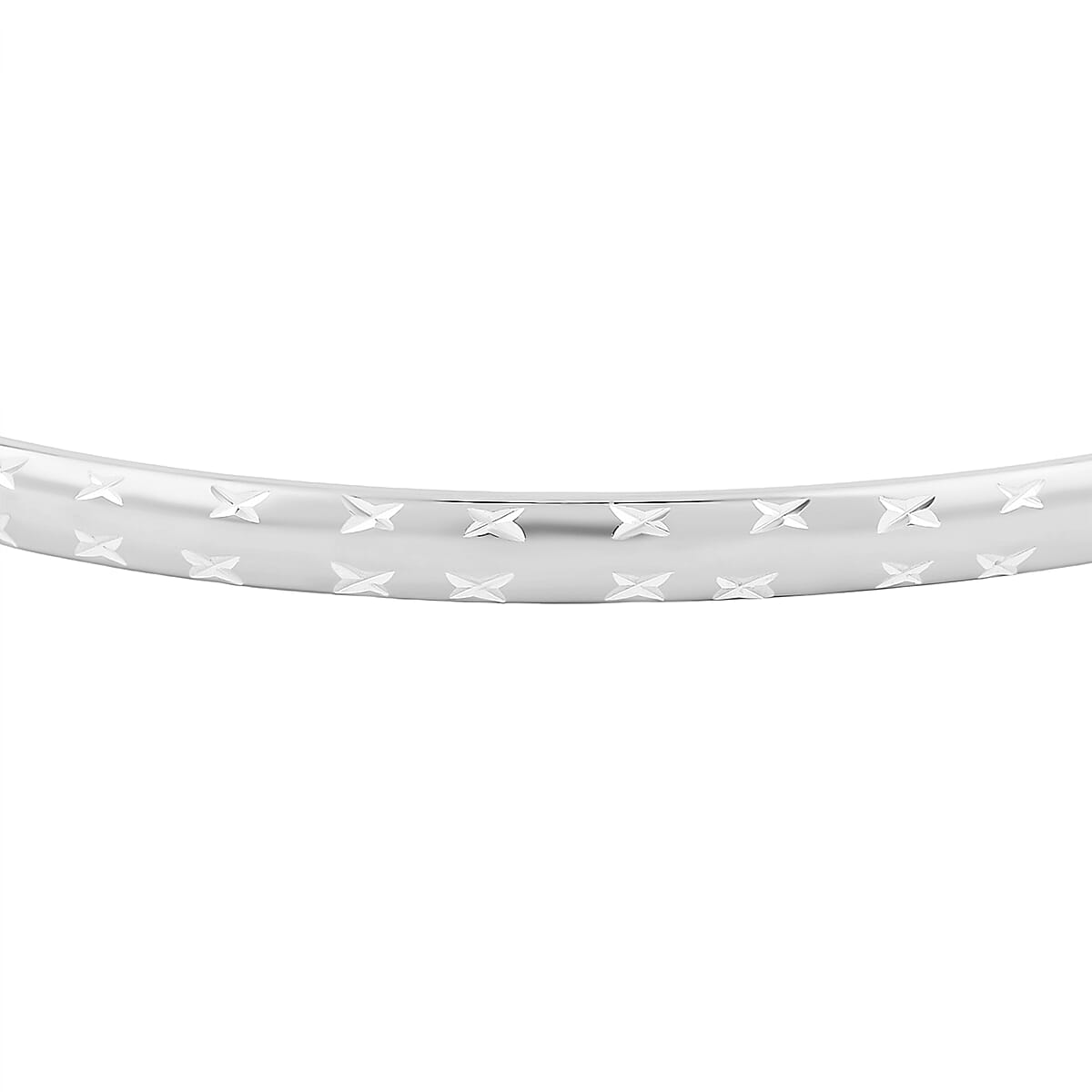 Diamond-cut Bangle Bracelet in Sterling Silver (8.0 In) 3.60 Grams image number 3