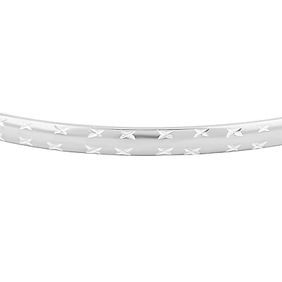 Diamond-cut Bangle Bracelet in Sterling Silver (8.0 In) 3.60 Grams