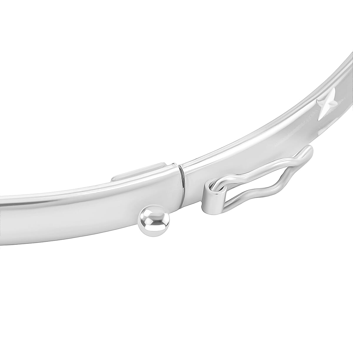 Diamond-cut Bangle Bracelet in Sterling Silver (8.0 In) 3.60 Grams image number 4