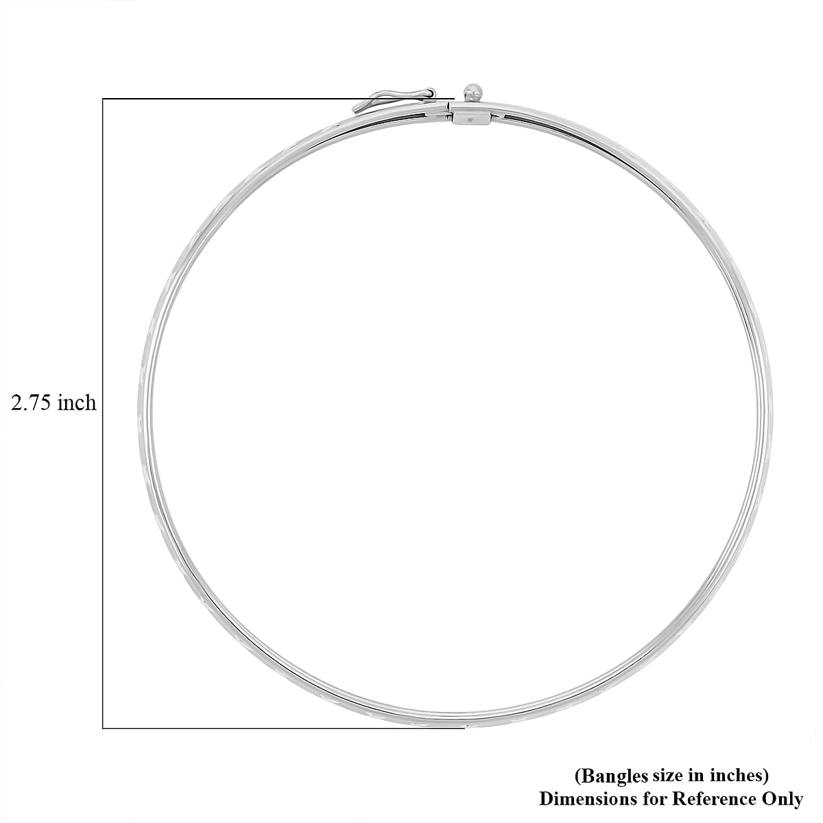 Diamond-cut Bangle Bracelet in Sterling Silver (8.0 In) 3.60 Grams image number 5