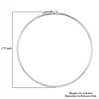 Diamond-cut Bangle Bracelet in Sterling Silver (8.0 In) 3.60 Grams