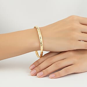 Diamond-cut Bangle Bracelet in 14K YG Over and Sterling Silver (8.0 In) 3.60 Grams