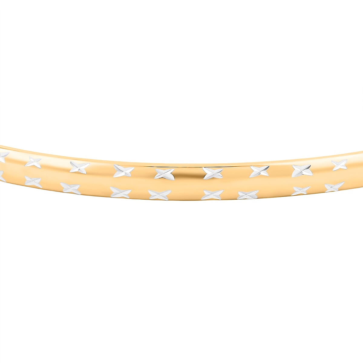 Diamond-cut Bangle Bracelet in 14K YG Over and Sterling Silver (8.0 In) 3.60 Grams image number 3