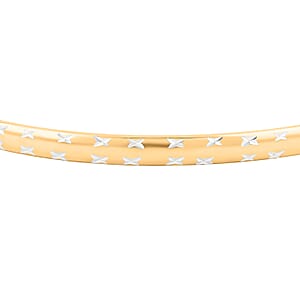 Diamond-cut Bangle Bracelet in 14K YG Over and Sterling Silver (8.0 In) 3.60 Grams
