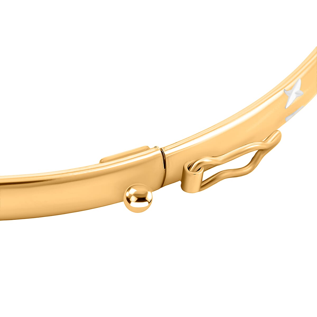 Diamond-cut Bangle Bracelet in 14K YG Over and Sterling Silver (8.0 In) 3.60 Grams image number 4