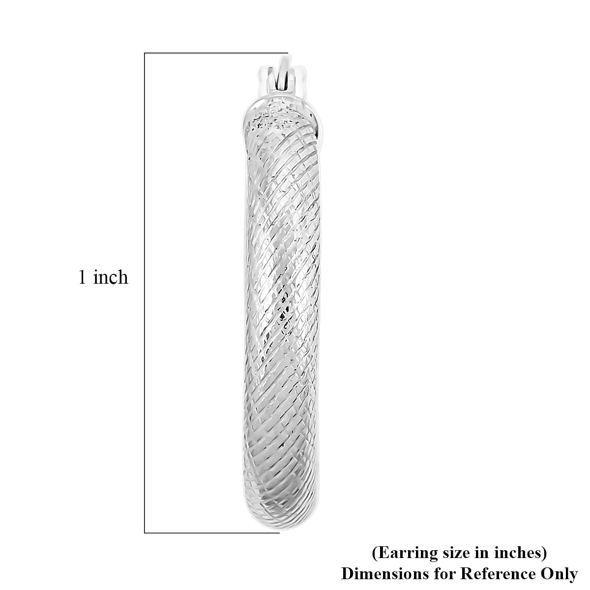 Twisted Diamond-cut Hoop Earrings in Sterling Silver 3.50 Grams image number 2