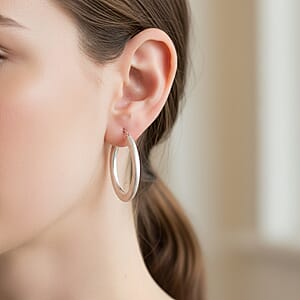 30mm Diamond-cut Hoop Earrings in Sterling Silver 3.10 Grams