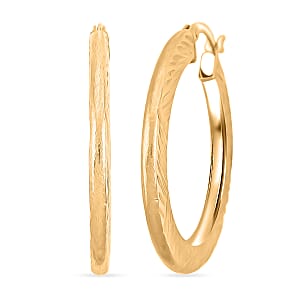 30mm Diamond-cut Hoop Earrings in 14K Yellow Gold Over Sterling Silver 3.10 Grams