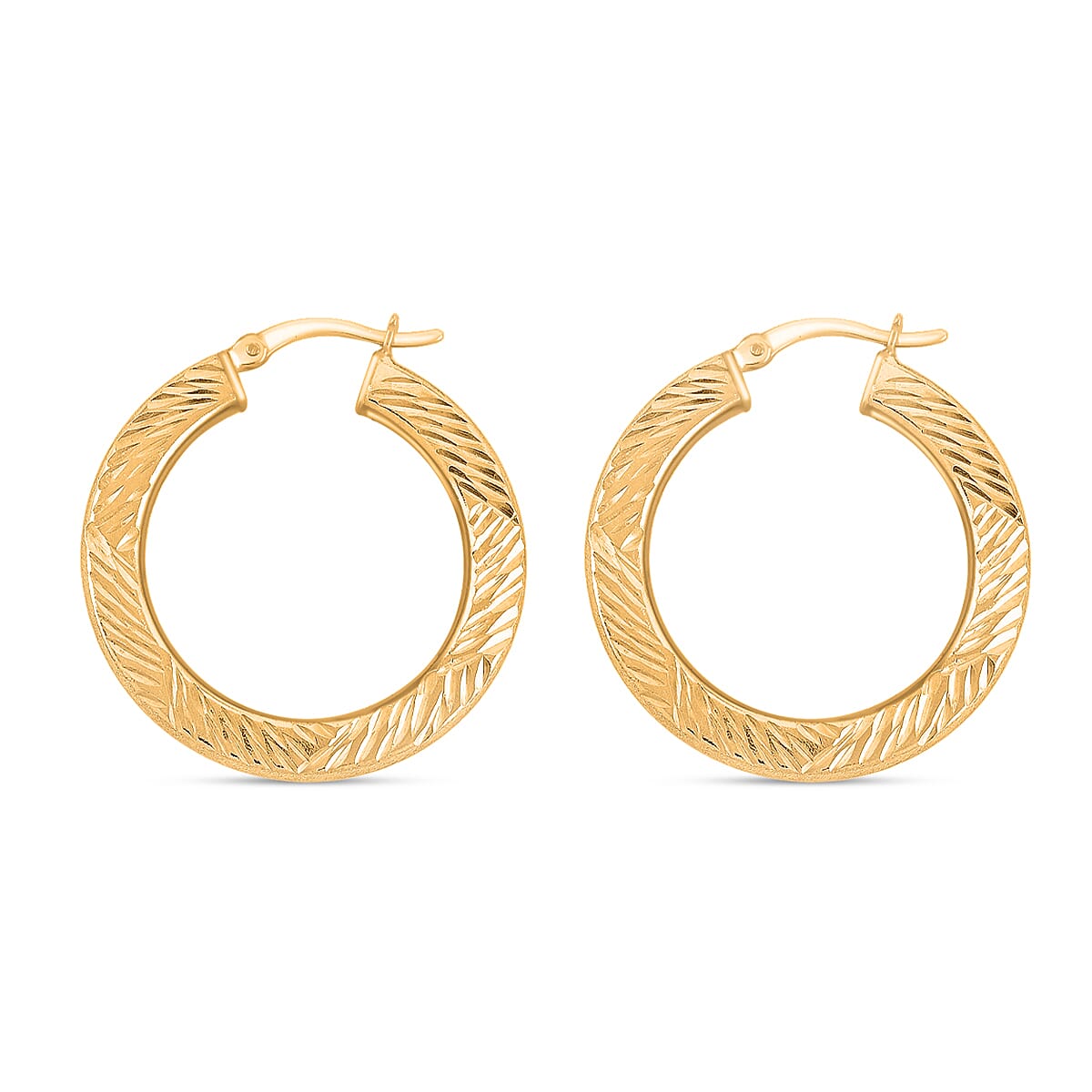 30mm Diamond-cut Hoop Earrings in 14K Yellow Gold Over Sterling Silver 3.10 Grams image number 3
