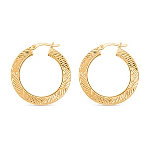 30mm Diamond-cut Hoop Earrings in 14K Yellow Gold Over Sterling Silver 3.10 Grams