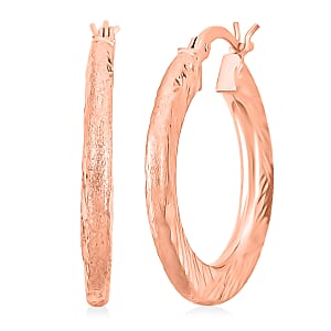 30mm Diamond-cut Hoop Earrings in 14K Rose Gold Over Sterling Silver 3.10 Grams