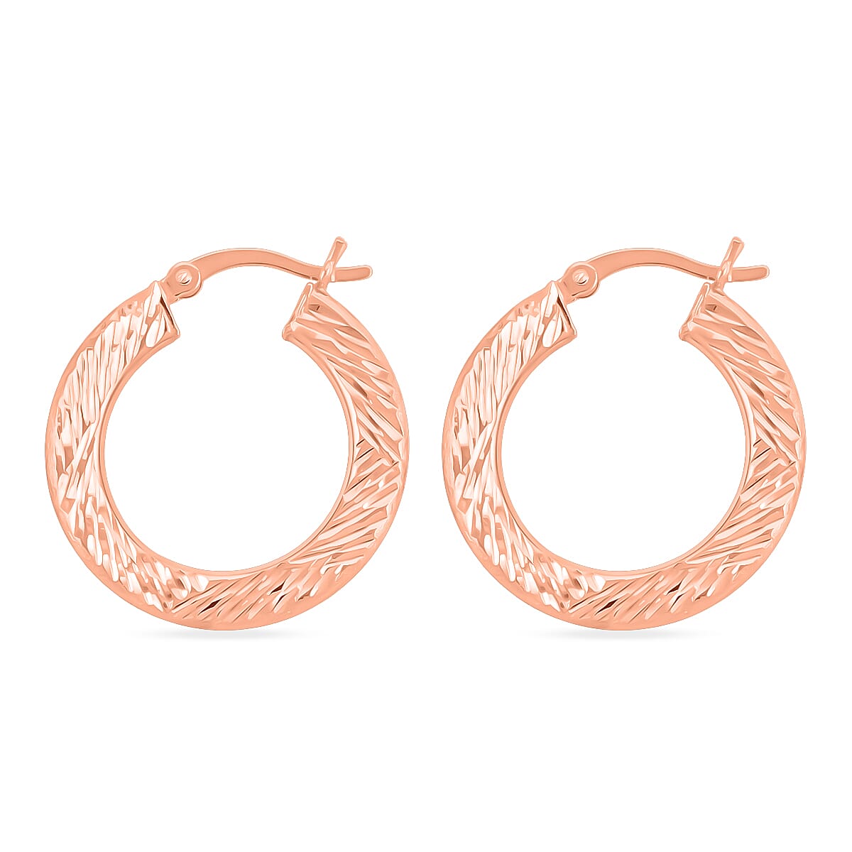 30mm Diamond-cut Hoop Earrings in 14K Rose Gold Over Sterling Silver 3.10 Grams image number 3
