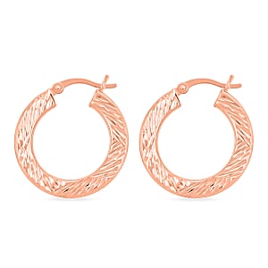 30mm Diamond-cut Hoop Earrings in 14K Rose Gold Over Sterling Silver 3.10 Grams