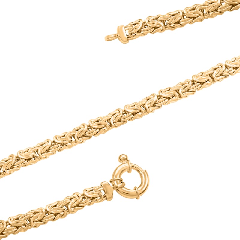 Byzantine Chain Necklace in 14K Yellow Gold Over Sterling Silver 23.3 Grams 20 Inches