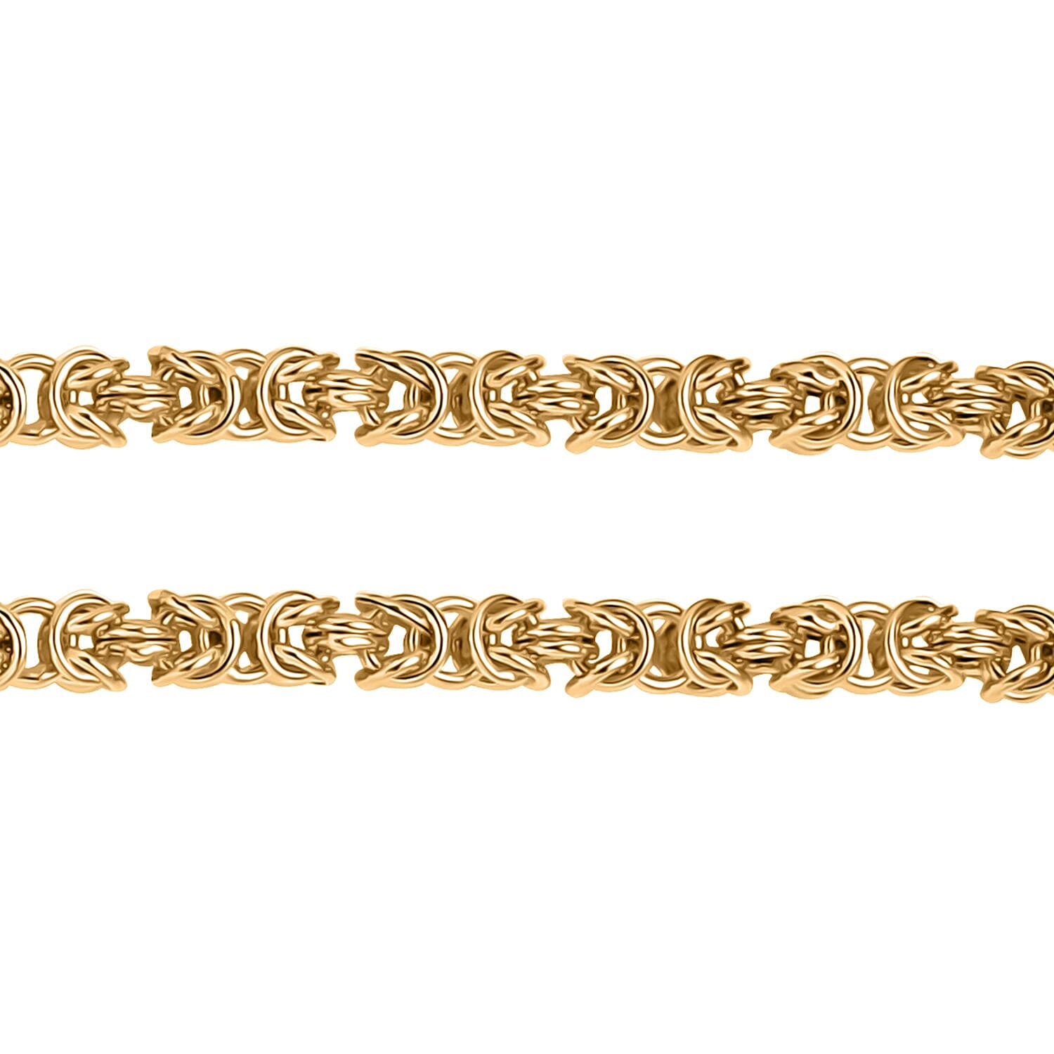 Byzantine Chain Necklace in 14K Yellow Gold Over Sterling Silver 23.3 Grams 20 Inches