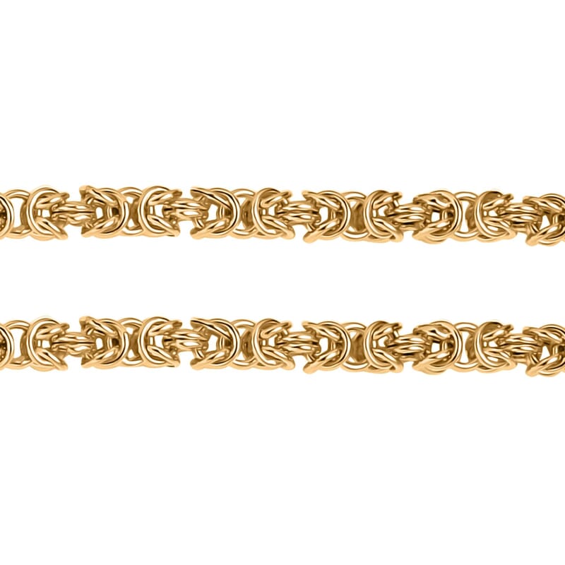 Byzantine Chain Necklace in 14K Yellow Gold Over Sterling Silver 23.3 Grams 20 Inches