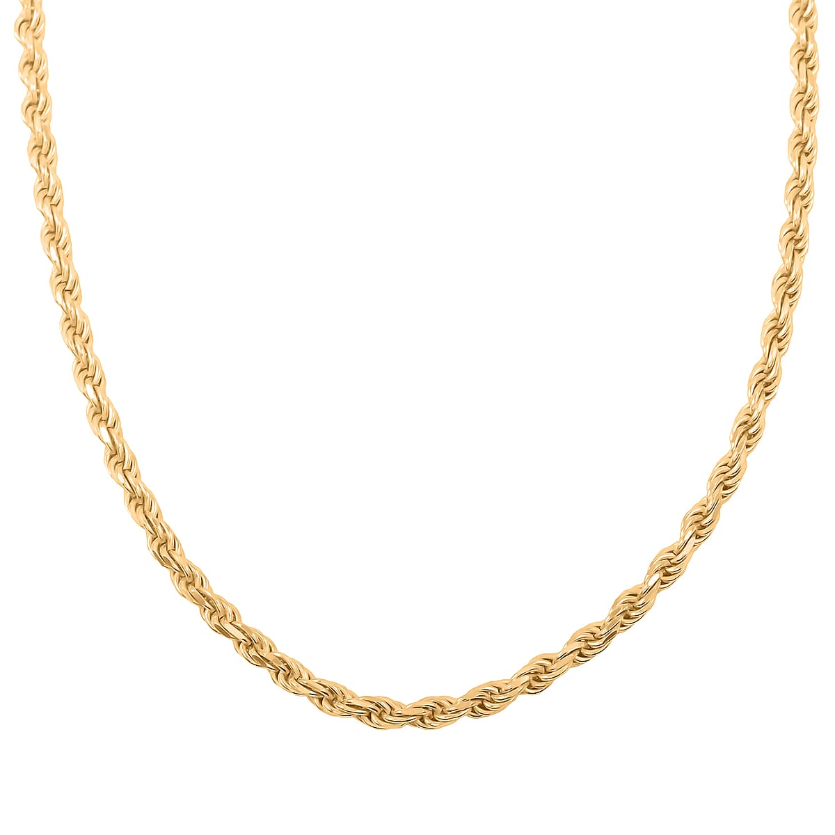 Rope Chain Necklace in 14K Yellow Gold Over Sterling Silver 20.2 Grams 22 Inches image number 2