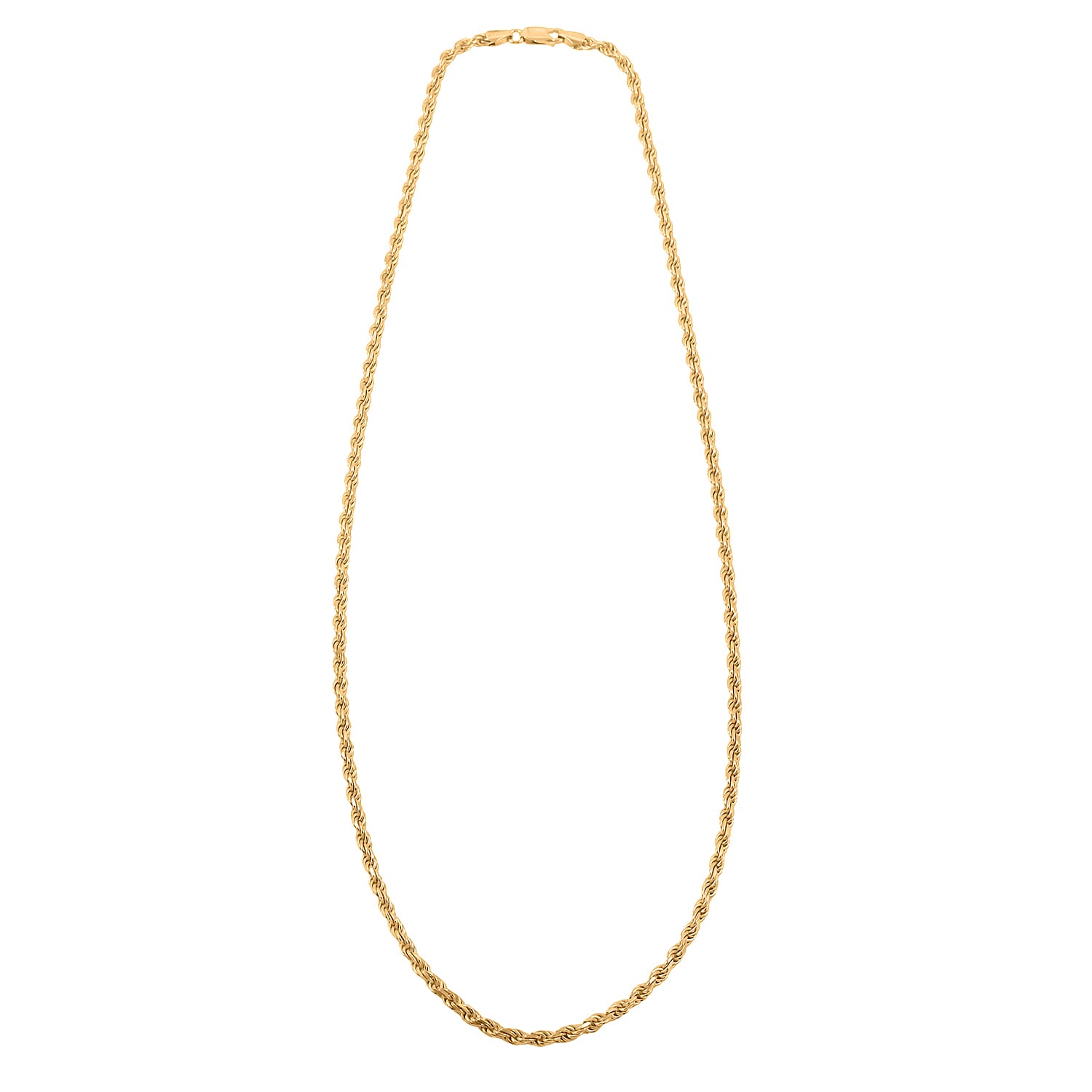 Rope Chain Necklace in 14K Yellow Gold Over Sterling Silver 20.2 Grams 22 Inches