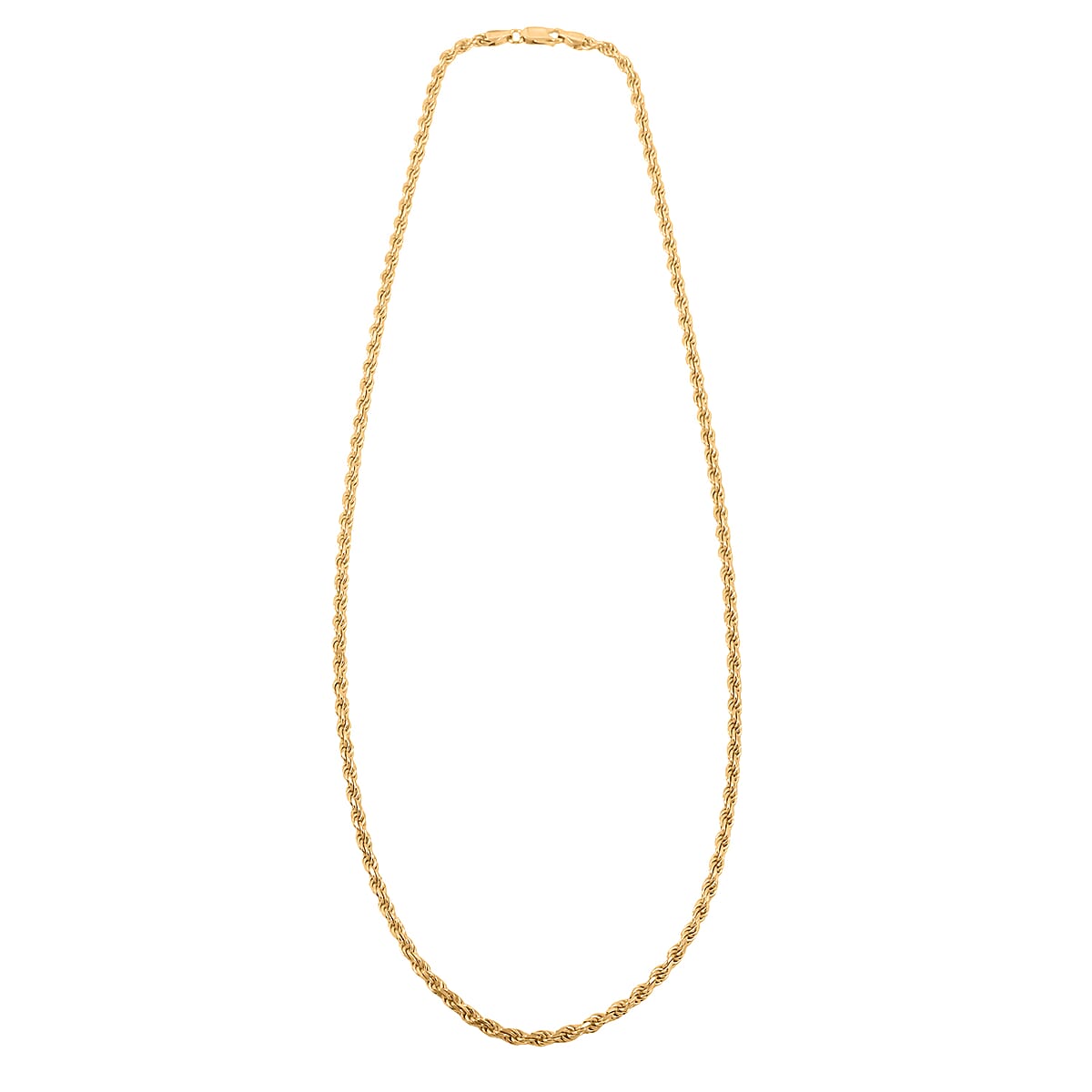 Rope Chain Necklace in 14K Yellow Gold Over Sterling Silver 20.2 Grams 22 Inches image number 4