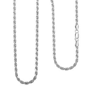 Rope Chain Necklace in Sterling Silver 20.2 Grams 22 Inches