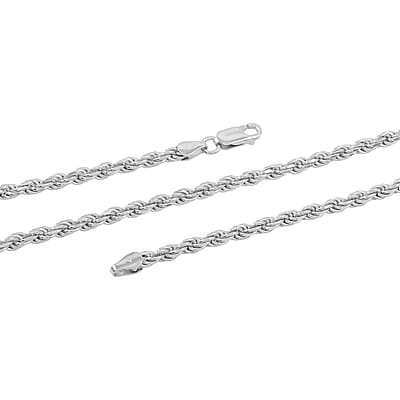 Rope Chain Necklace in Sterling Silver 20.2 Grams 22 Inches