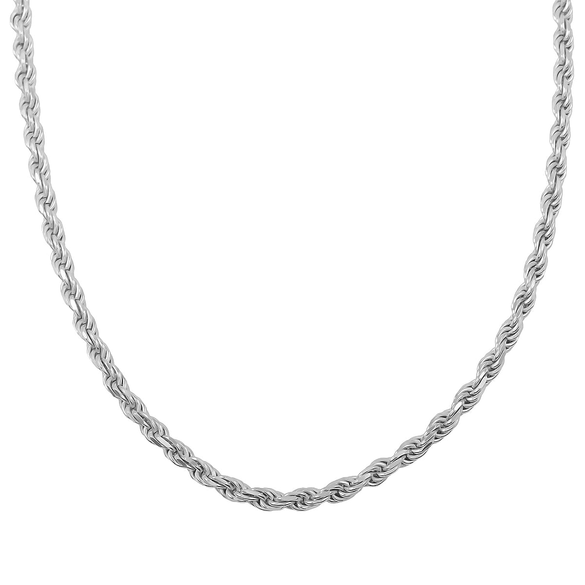 Rope Chain Necklace in Sterling Silver 20.2 Grams 22 Inches image number 2
