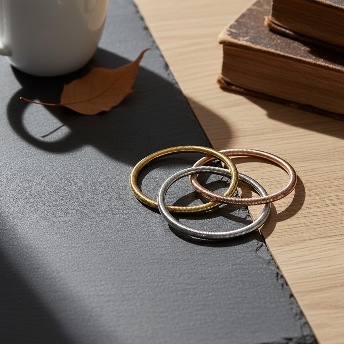 Fancy Bracelet in ION Plated YRG and Stainless Steel (8.5-9.0In) image number 1