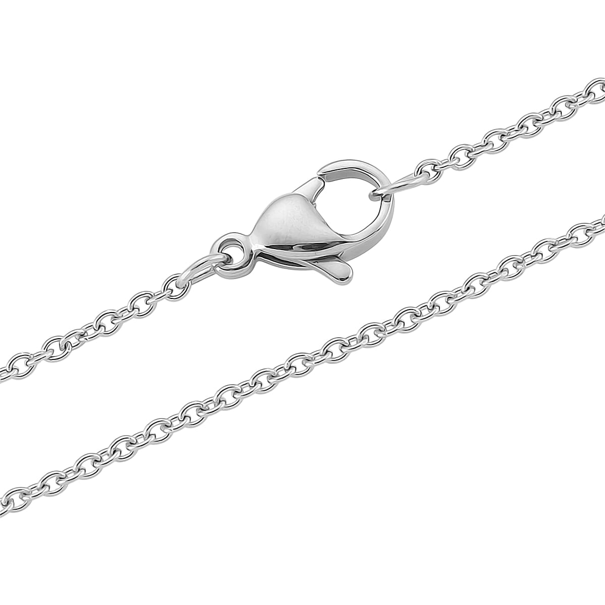 EverTrue White Shell Pearl and Simulated Diamond Necklace in Silvertone and Stainless Steel 18 Inches  image number 5