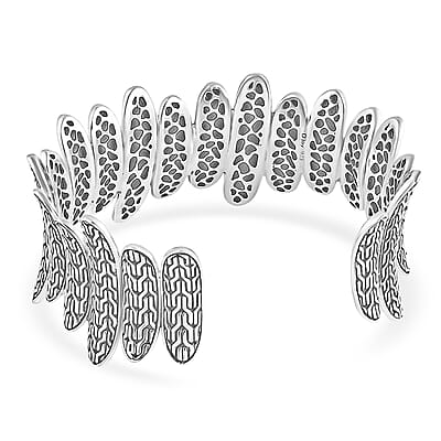 D'Joy Bali Legacy Tulang Naga Cuff Bracelet in Sterling Silver (6.5 In) 40.65 Grams
