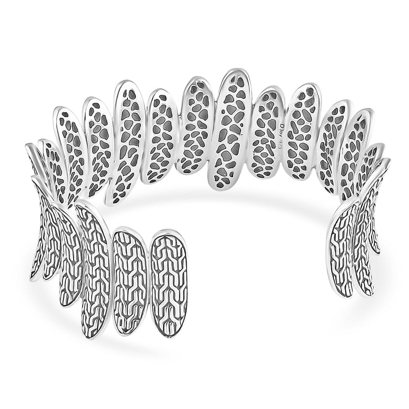 D'Joy Bali Legacy Tulang Naga Cuff Bracelet in Sterling Silver (6.5 In) 40.65 Grams