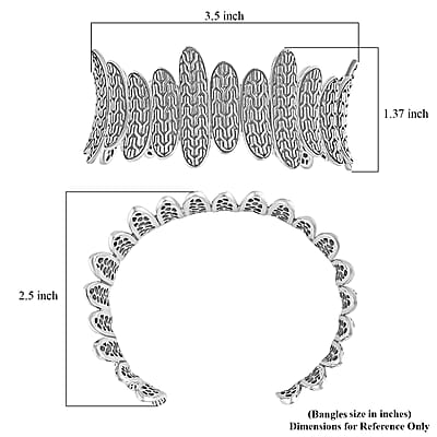D'Joy Bali Legacy Tulang Naga Cuff Bracelet in Sterling Silver (6.5 In) 40.65 Grams
