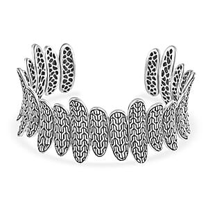 D'Joy Bali Legacy Tulang Naga Cuff Bracelet in Sterling Silver (7.25 In) 45.70 Grams