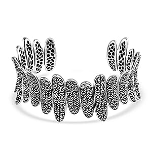 D'Joy Bali Legacy Borobudur Cuff Bracelet in Sterling Silver (6.5 In) 41.15 Grams