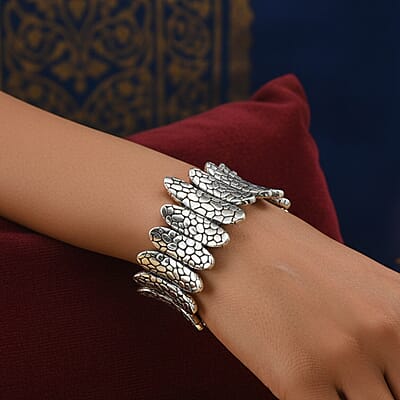 D'Joy Bali Legacy Pebble Cuff Bracelet in Sterling Silver (8.00 In) 55.85 Grams