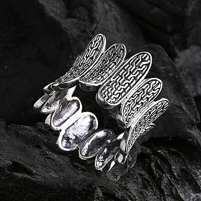 D'Joy Bali Legacy Tulang Naga Ring in Sterling Silver (Size 8.0) 9.60 Grams