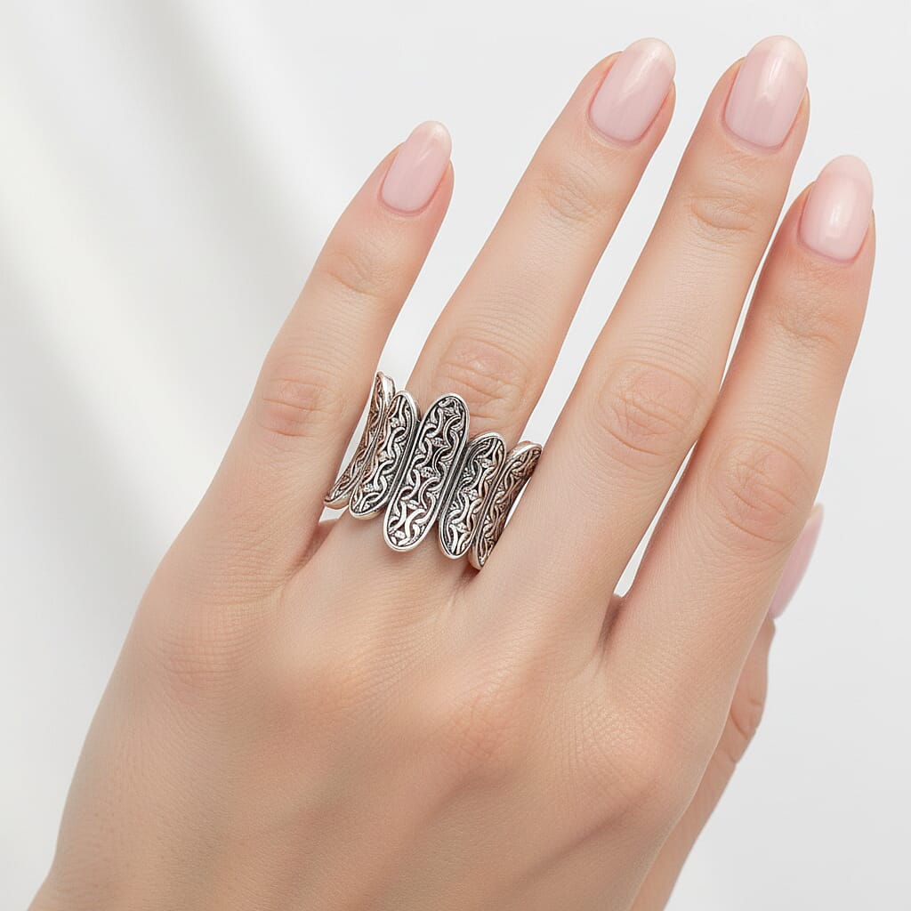 D'Joy Bali Legacy Borobudur Ring in Sterling Silver (Size 6.0) 7.40 Grams