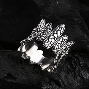 D'Joy Bali Legacy Pebble Ring in Sterling Silver (Size 6.0) 9.90 Grams