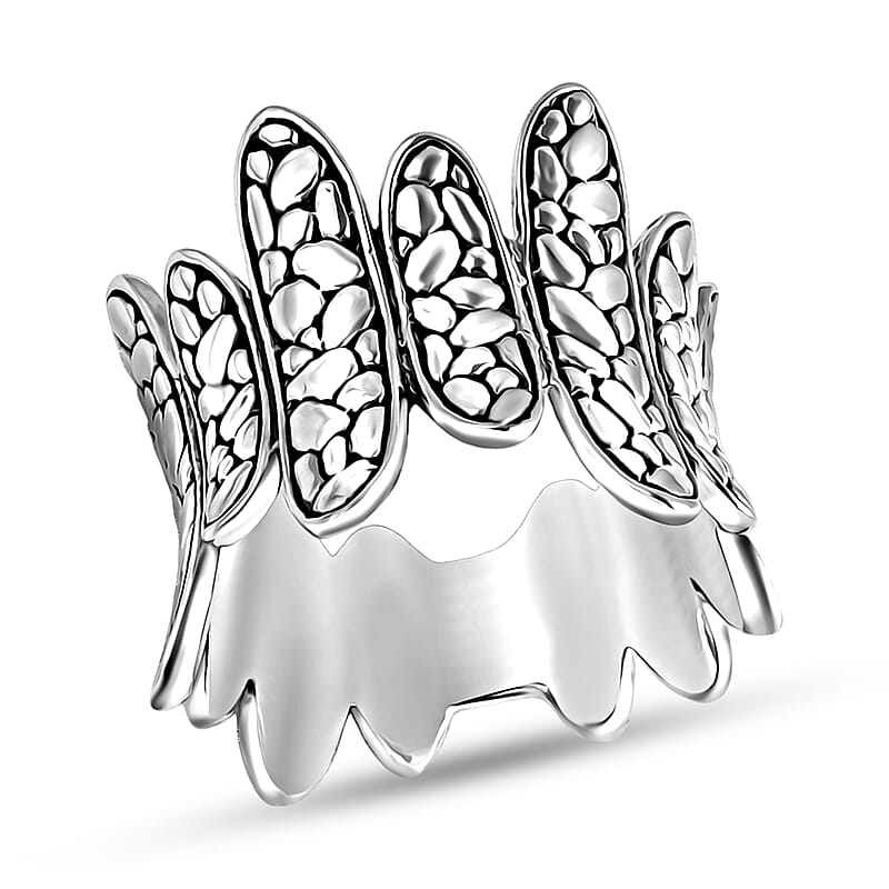 D'Joy Bali Legacy Pebble Ring in Sterling Silver (Size 8.0) 9.90 Grams